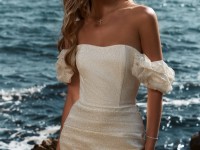 Блискуча корсетна сукня срібного кольору <span>Belle</span>