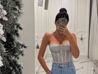 Сяючий корсет срібного кольору <span>Melaya</span>