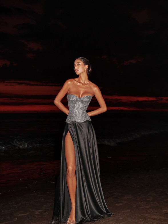 Комплект (корсет+ чорна атласна спідниця) "Wind Melody"