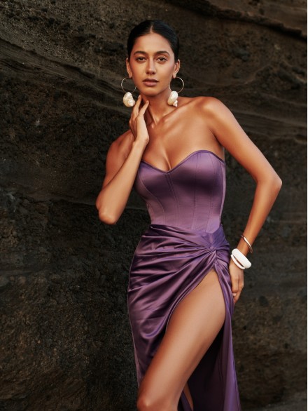  Lilac Satin Corset "Scarlet"