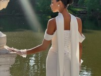 Атласний комплект в білому кольорі <span>Soren</span>