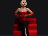 Червоний прозорий корсет з сіточки <span>Lia</span>