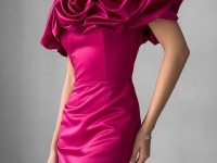 Атласна корсетна сукня в кольорі фуксія <span>Enchanting Blossom</span>