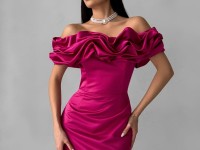 Атласна корсетна сукня в кольорі фуксія <span>Enchanting Blossom</span>