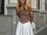 Атласний корсет в кольорі мокко <span>Monica</span>