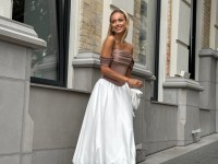 Атласний корсет в кольорі мокко <span>Monica</span>