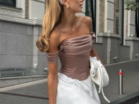 Атласний корсет в кольорі мокко <span>Monica</span>