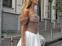 Атласний корсет в кольорі мокко <span>Monica</span>