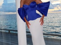 Атласний корсет в кольорі ультрамарин <span>Amelia</span>