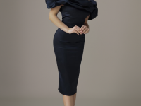 Чорна атласна корсетна сукня <span>Enchanting Blossom</span>