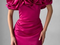 Атласна корсетна сукня в кольорі фуксія <span>Enchanting Blossom</span>