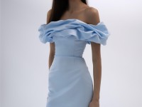 Блакитна атласна корсетна сукня <span>Enchanting Blossom</span>