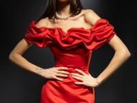 Червона атласна корсетна сукня <span>Enchanting Blossom</span>