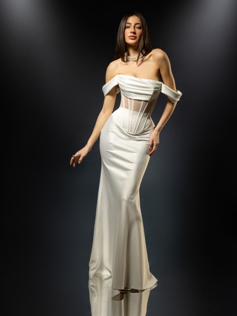 Біла атласна Спідниця "Pearl skirt"