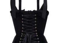 Чорний оксамитовий корсет з рюшами <span>Bow</span>