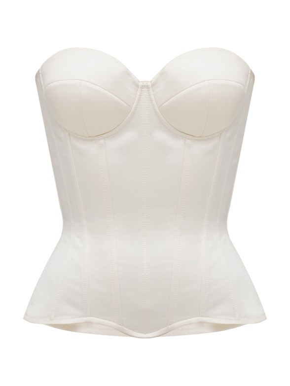 Атласний корсет в кольорі айворі "Amelia"