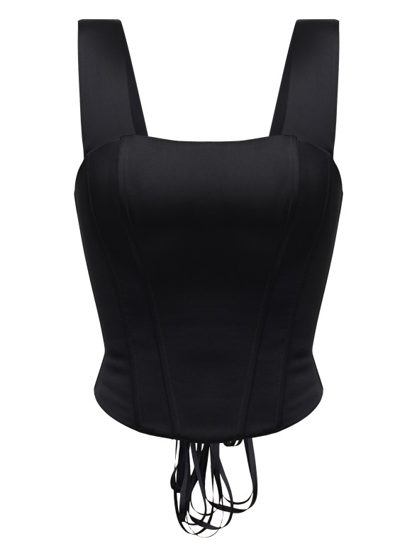 Чорний атласний корсет "Grace"