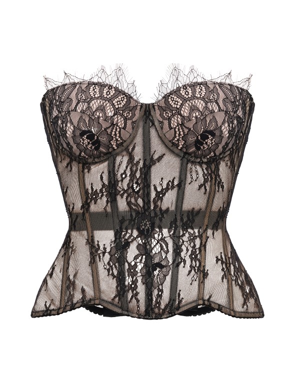 Коричневий мереживний корсет "Serene"