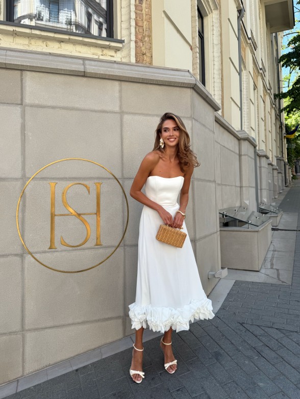 Dress "LUMEN" in milky color