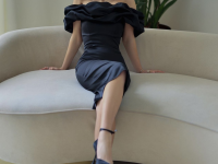 Чорна атласна корсетна сукня <span>Enchanting Blossom</span>